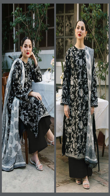EMBROIDERED LAWN SUITS UNSTITCHED 3 PIECE - SPRING / SUMMER COLLECTION D-1001