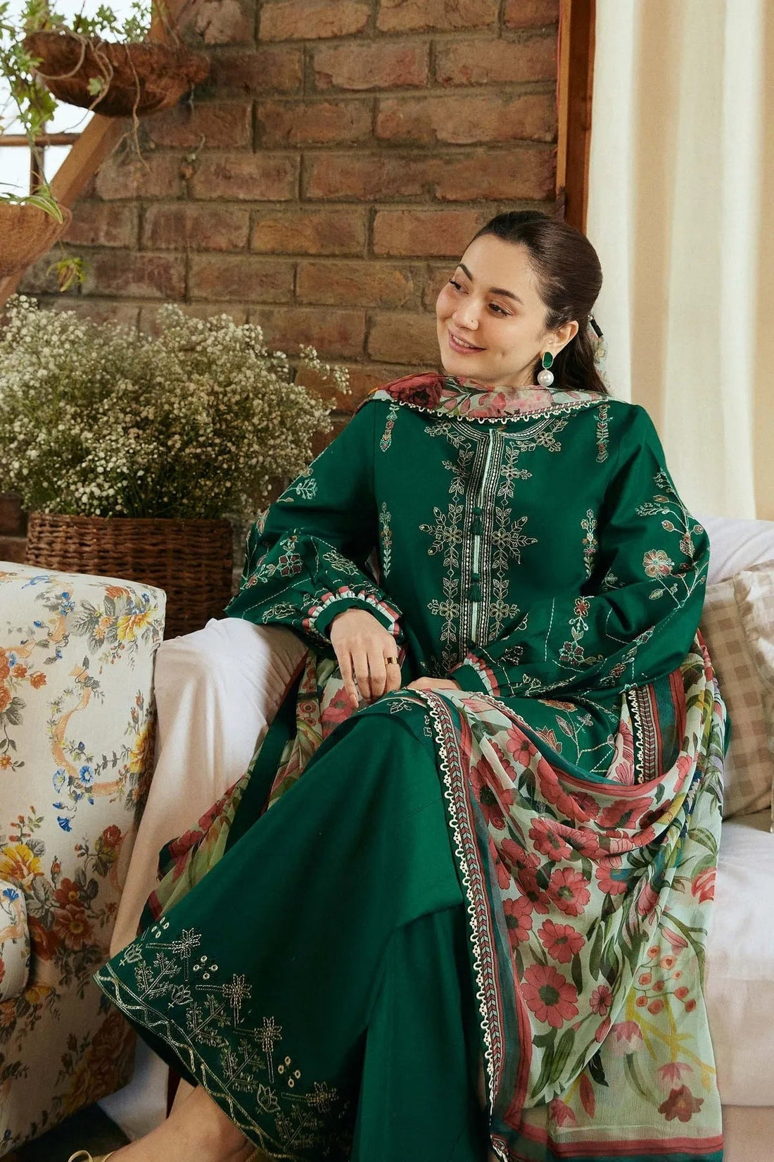 Zara Shahjahan 3 PC Embroidered Lawn Suit – Luxury Summer Collection D 12006 D-1080