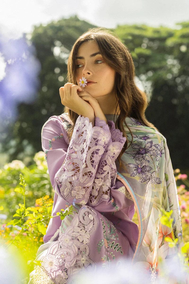 “Mushq 3PC Lawn Embroidered Suit with Dhanak Dupatta”