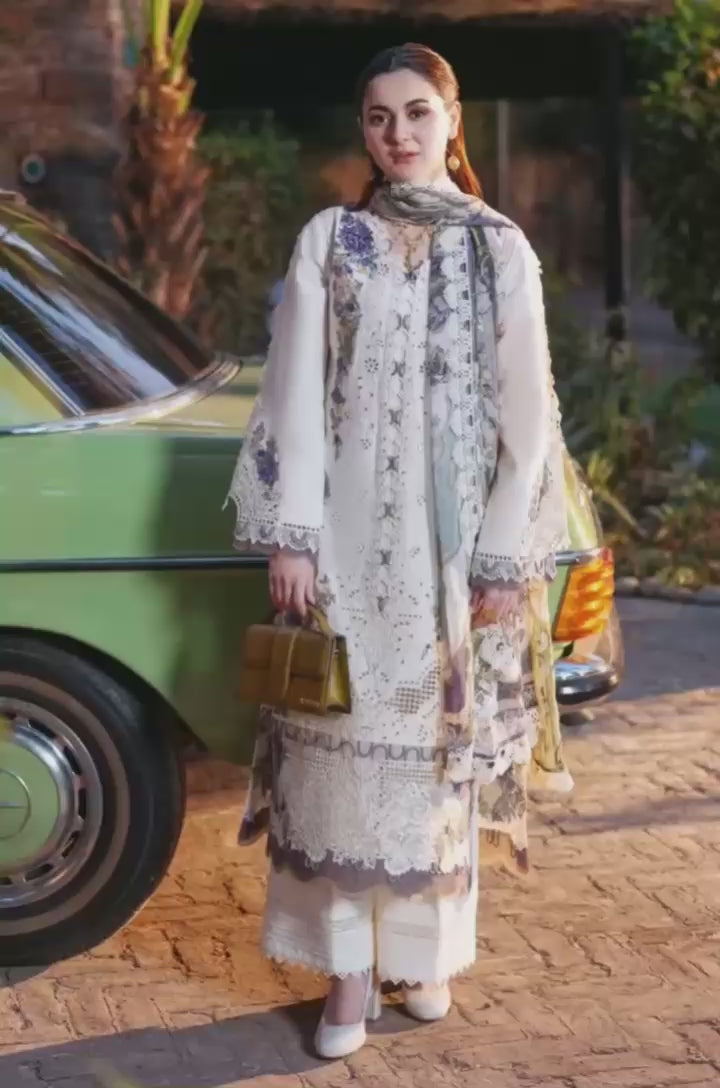 DHANAK 3PC EMBROIDERED SUIT WITH EMBROIDERED SHAWL