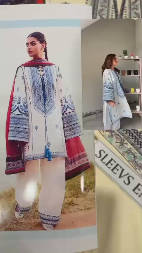 LUXURIOUS 3PC HEAVY EMBROIDERED SUIT WITH DIGITAL PRINTED PASHMINA SHAWL