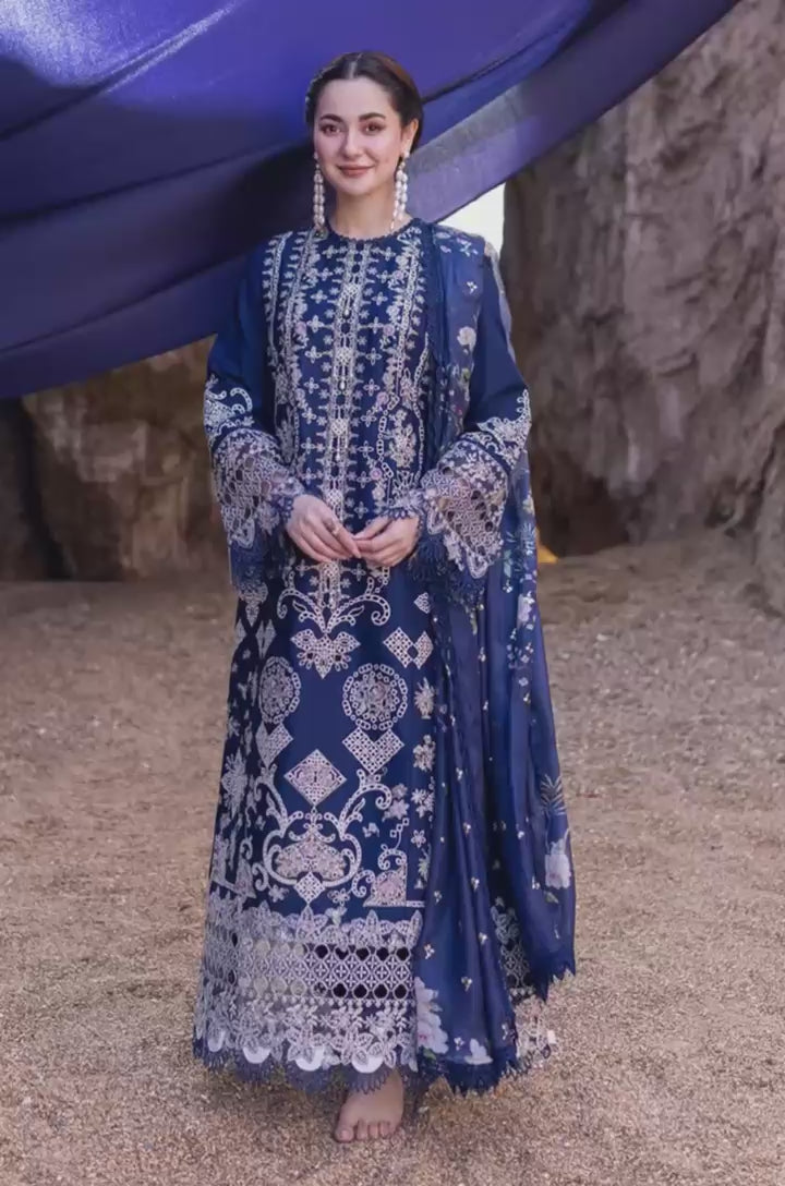 Dhanak 3PC Embroidered Suit with Daman Patch”