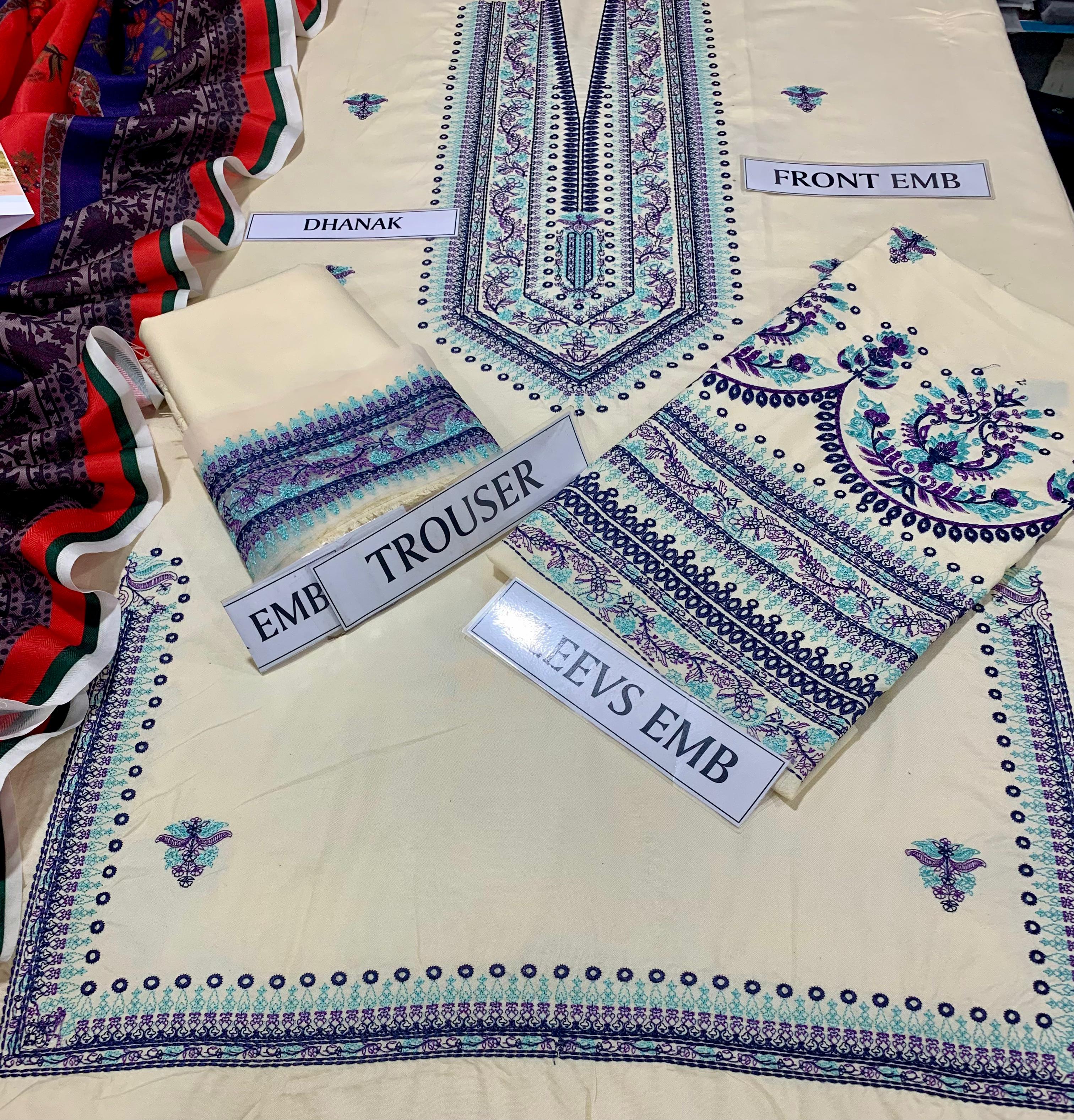 LUXURIOUS 3PC HEAVY EMBROIDERED SUIT WITH DIGITAL PRINTED PASHMINA SHAWL