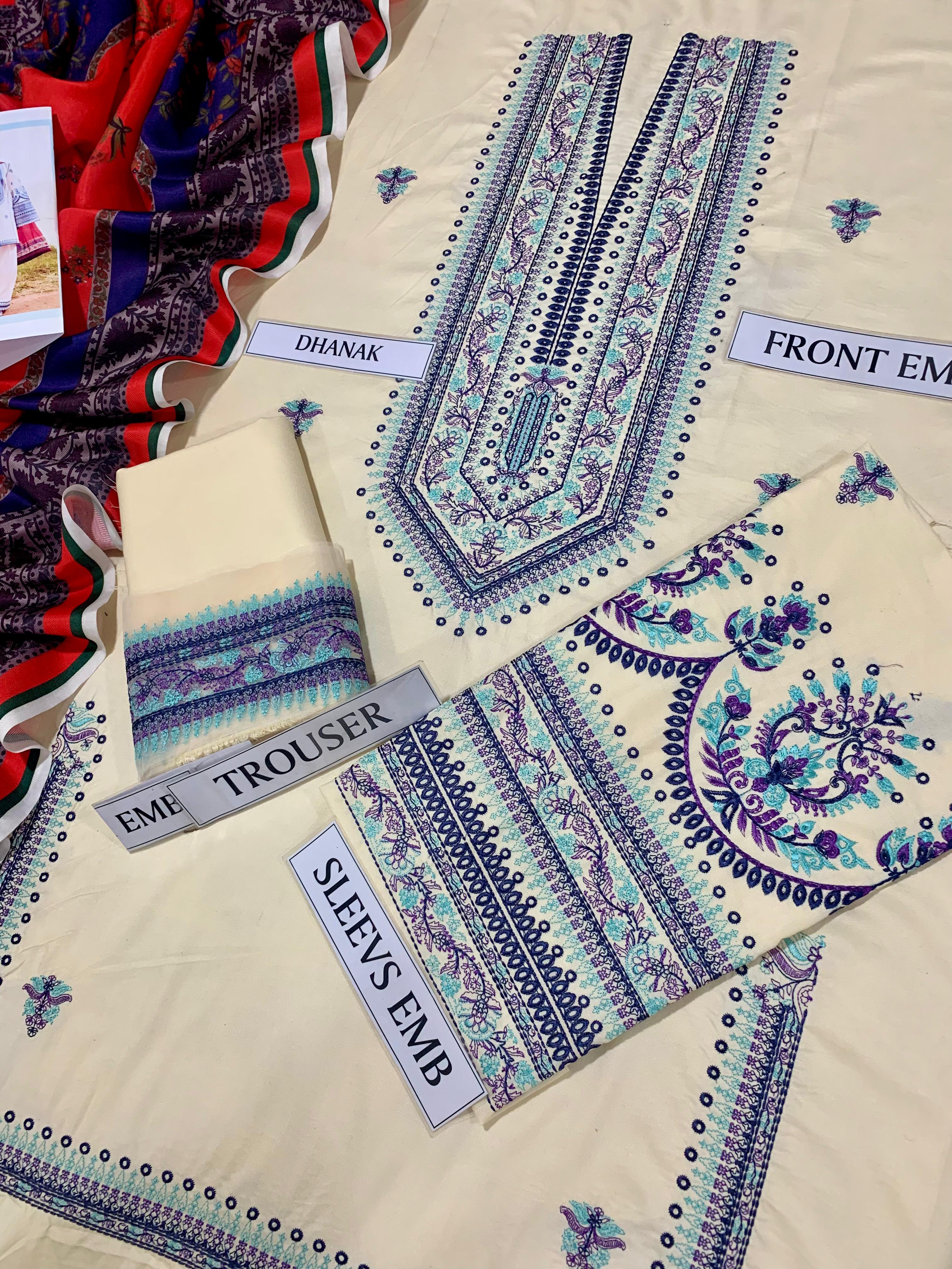 LUXURIOUS 3PC HEAVY EMBROIDERED SUIT WITH DIGITAL PRINTED PASHMINA SHAWL